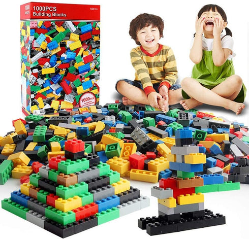 3 Otters 1000PCS Building Bricks Set, Classic Creative Building Blocks for 2-8 Year Old Boys and Girls