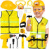 HUUIDY Construction Worker Costume for Kids, Toddler Dress Up Clothes with Kids Tool