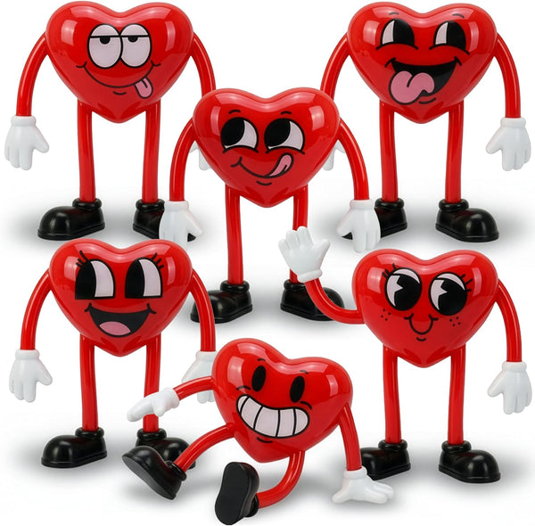 ArtCreativity Heart Bendables - 12 Pack - Bendable Valentine Toys for Kids