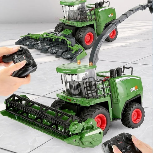 GoolRC Remote Control Tractor Farm Harvester, 1:24 Scale RC Truck with Spray/Light/Sound Effects, 2 Batteries