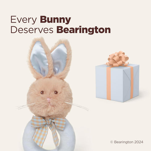 Bearington Collection Baby Lil' Bunny, 5.5 in Plush Stuffed Animal with Rattles and Rings