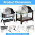 WANRU Pack 2-Way N Play Tent Cover - Half-Blackout Mosquito Net for Crib & Playpen, Baby Bassinet Cover for Cats