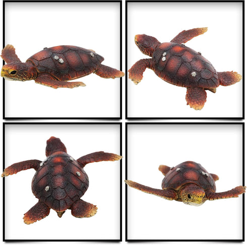 Gemini&Genius Sea Turtle Toys for Kids - Realistic Sea Turtle Figurine Toy - Under The Sea Life Educational Gifts and
