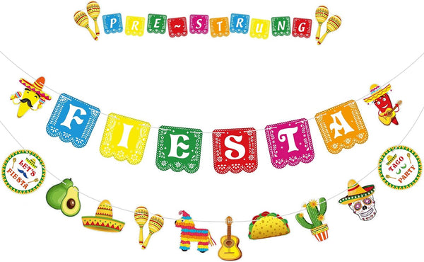 Cinco De Mayo Banner Mexican Party Supplies Sign Banner Garland for Fiesta Party Decoration, Day of The Dead Backdrops