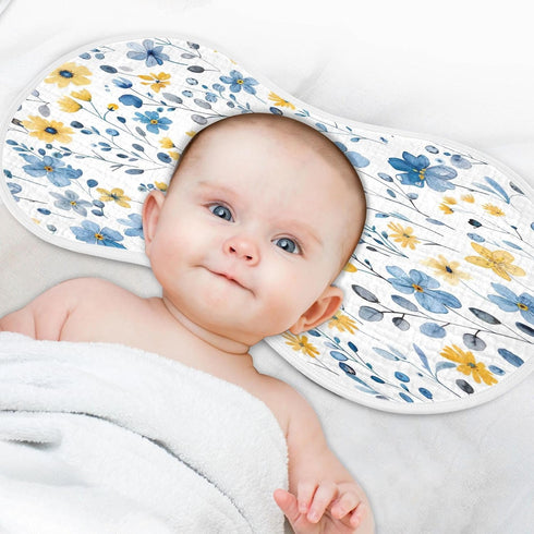 YETTASBIN Wildflower Muslin Baby Burp Cloth, Super Soft Absorbent Cotton Burp Rag Baby Bibs Feeding Cloth for Newborn