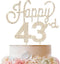 LINGTEER Happy 43rd Birthday Gold Rhinestone Cake Topper - Cheers to 43 Years Old Anniversary Party Cake Centerpieces