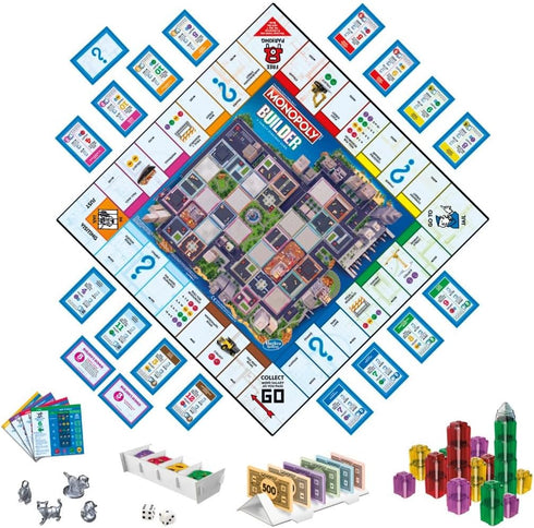 Monopoly Builder Board Game, Strategy Game for Family Fun, Games for Children