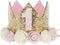 Birthday Crown Hat for Girls, Princess Sparkle Pink Flower Headband Party Decorations