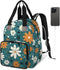 Shoblo Retro Daisy Flowers Diaper Bag Backpack for Travel, Waterproof Diaper Bag with