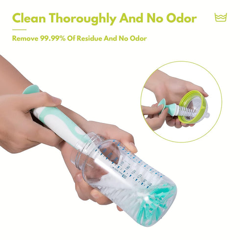 CAREBABYMORE 2 2 Baby Bottle Brush with One Base Hidden Nylon Nipple Cleaner, Pcs Sponge Nipple Brushes, Pcs Straw