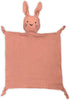 Leyl&Ari Organic Muslin Lovey Blanket | Cotton Bunny Security Blanket for Boys and Girls (Dusty Rose)