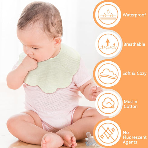 Baby Bibs Muslin Drool Bibs for Baby Girl Boy Muslin Cotton Teething Bibs Muslin Bibs Baby Drooling Bibs