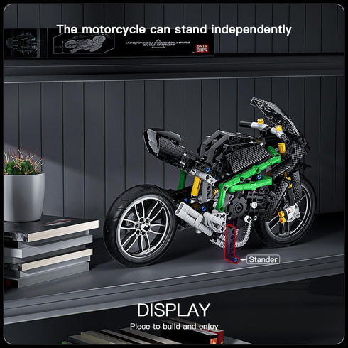 Mould King Kawasaki Ninja H2R Motorcycle Kit, 23002 Building Set, Model Motorcycle Kits for Adults and Kids