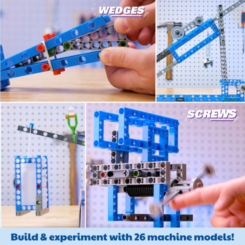 26 6 Thames & Kosmos Simple Machines Science Experiment & Model Building Kit, Introduction to Mechanical Physics, Build