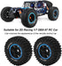 RC Rubber Tire Set 165mm Diameter Wheel Tire for Racing 1/7 RC Car Upgrade Part (Blue)