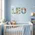 Wepagview 3D 11.8" Layered Safari Nursery Wooden Letters for Wall Decor, Green Large Baby Name Sign for Nursery, Animal
