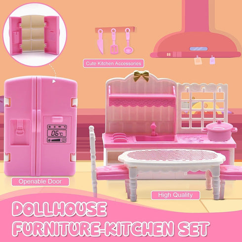 SwankyStyle 36Pcs Sets,Miniature 1:12 Dollhouse Furniture Scale Doll House Accessories and Furniture