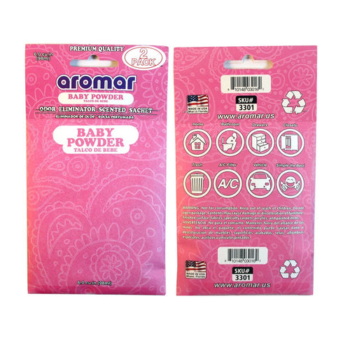 ATB 6 Pc Baby Powder Scented Sachet Drawer Bags Large Fresh Scent Air