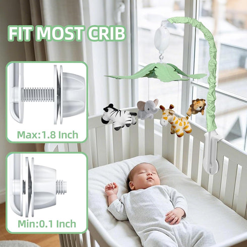 35 3 Feisike Jungle Safari Baby Crib Mobile with Soothing Lullabies & Modes - Adjustable Nursery Mobiles for Boys