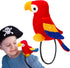 Funtery Halloween Plush Pirate Parrot Toy, Stuffed Accessory for Halloween Pirate Party Costume