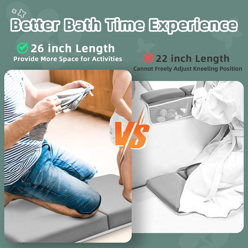 Elbow Set 26'' 2.4'' IFNOW Baby Bath Kneeler and Rest Pad - Extra Long and Thick, Quick Dry Kneeling Pad for Bathing