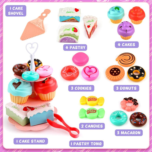 Minnot Set 3 4 5 6 Set, Unicorn Tea Party for Little Girls, Age Year Old, Toddler Kids Kitchen Pretend Play Toys