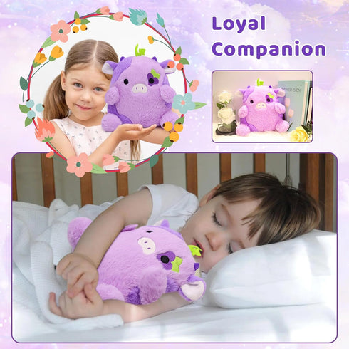 Cow Plush Cow Stuffed Animals Pillow, Purple Cow Plush Soft Cow Pillows, Kawaii Purple Plushie Cow Toy for Kids Girls Boys Birthday Gift Home Decoration