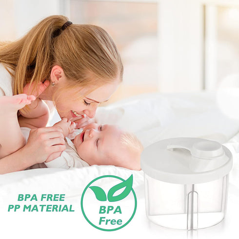 Accmor Baby Formula Dispenser On The Go, Non-Spill Rotating Four-Compartment Formula Container to Go, Milk Powder Kids