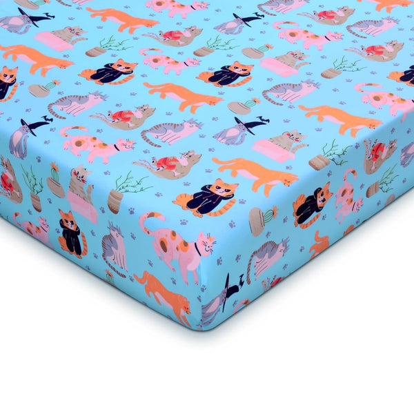 UOMNY Crib Sheet,Cat Crib Sheets Baby Sheet for Standard Crib and Toddler