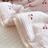 1 47x59 Inches, BuLuTu Piece Baby Toddler Muslin Quilt Blanket Crib Comforter Cute Cherry Print Quilted Blankets