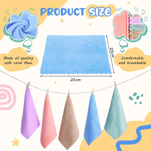 100 Pack 10 10 Inch Handepo Baby Washcloths Bulk x Microfiber Coral Fleece Baby Face Towels Absorbent and Soft Wash