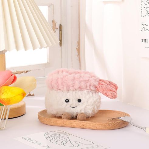 3.5 Inches Apricot Lamb Sushi Plush Food Plushies Stuffed Animals for Kids, Soft Cute Plush Toys for Baby Girl and Boy