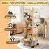Thick&Thin Stuffed Animal Storage & Organizer, Wooden Zoo Toy Holder with Net, Large Plushies Storage with Wheels
