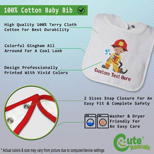 Personalized Firefighter Baby Bibs & Burp Cloths - Customizable for Boys & Girls