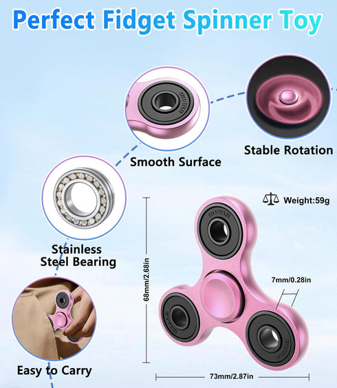 ATESSON Fidget Spinner Toy - Ultra Durable Stainless Steel Bearing - High Speed Hand Spinner for Stress Relief