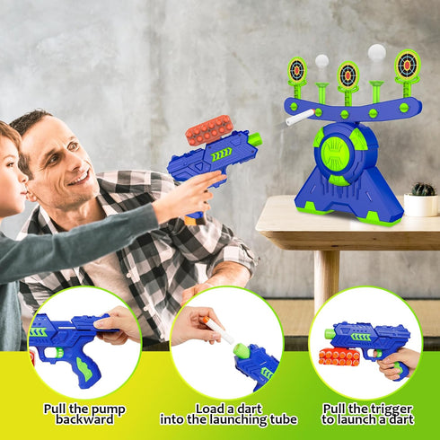 GMAOPHY Shooting Games Toy - Glow in The Dark Floating Ball Targets with Foam Dart Blaster, 10 Balls 5 Targets