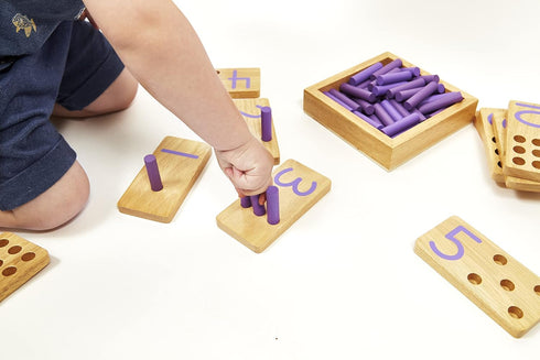 Counting Peg Board | Montessori Math and Numbers for Kids | Wooden Math Manipulatives