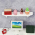 White Dollhouse Wall Shelf, 1/12 Scale Miniature Dollhouse Storage Shelf for Kitchen Scene Furniture