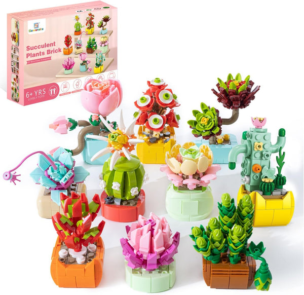 Sawaruita 10 Pack Succulent Mini Plant Building Blocks Set for Adults -