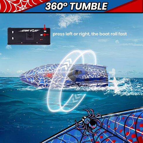 2.4Ghz 360 Swimming 8-12 Mini Remote Control Boat RC Boat Rotating LED Lights bulit-in Rechargeable Battery Pool