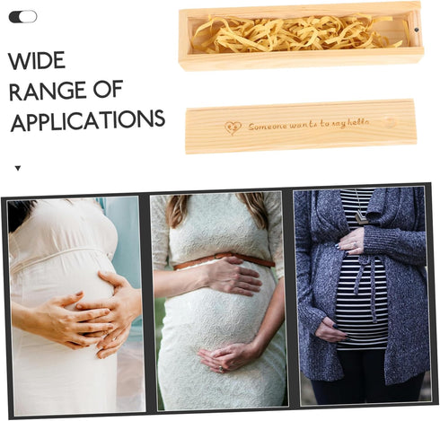 Wooden Pregnancy Announcement Keepsake Box - Decorative Storage for Test