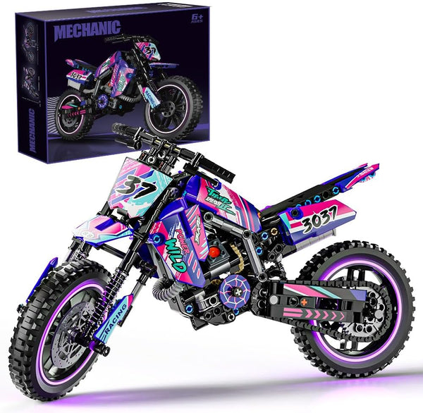 Mesiondy Motorcycle Building Block Set, 476 PCS Collectible Display Model, Motorbike Toy Collection for Ages 6+