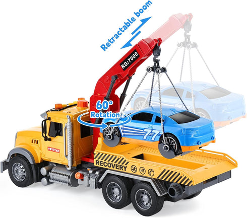 3+ 3-8 SASBSC Toy Trucks Big Tow Truck Toys for Year Old Boys with Sound and Light Friction Power Trucks Birthday Gifts