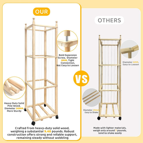 Pmbqifay Stuffed Animal Storage/Organizer Cute Wooden Stuffed Animal Zoo Storage Plush Toy Holder Cage for Nursery