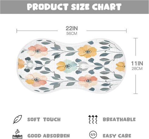 YETTASBIN Flower Muslin Baby Burp Cloth, Super Soft Absorbent Cotton Burp Rag Baby Bibs Feeding Cloth for Newborn Boys