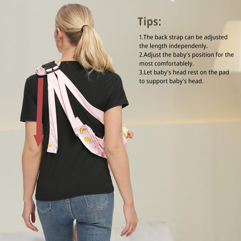 Baby Carrier by Cuby, Natural Cotton Baby Wraps Sling Baby Holder Extra Comfortable for Easy Wearing Carrying
