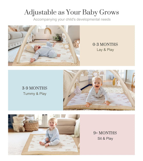 Tummy 6 12 Mallify Washable Time Mat, Deluxe Baby Play Mat, Baby Play Gym with Featured Toys and Milestone Cards, Baby