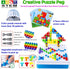 223 Pieces Creative Mosaic Drill Set for Kids - Toy Drill and Screwdriver Puzzle Kit for Ages 3-10