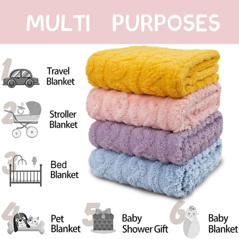3D Cozy 330GSM (30 40 Inch, HOMRITAR Baby Blanket for Girls Toddlers Fleece Fluffy Fuzzy Blankets for Baby, Soft Warm