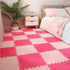 12pcs Decoration(11.8x11.8x0.55in,Rose Plush Puzzle Foam Floor Mat, Soft Thicken Fluffy Interlocking Square Foam Tiles